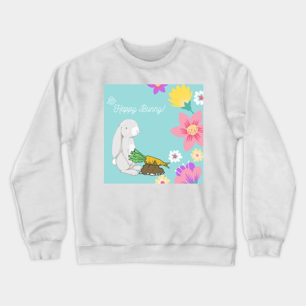 Happy Bunny! Series D Crewneck Sweatshirt by hotarufirefly